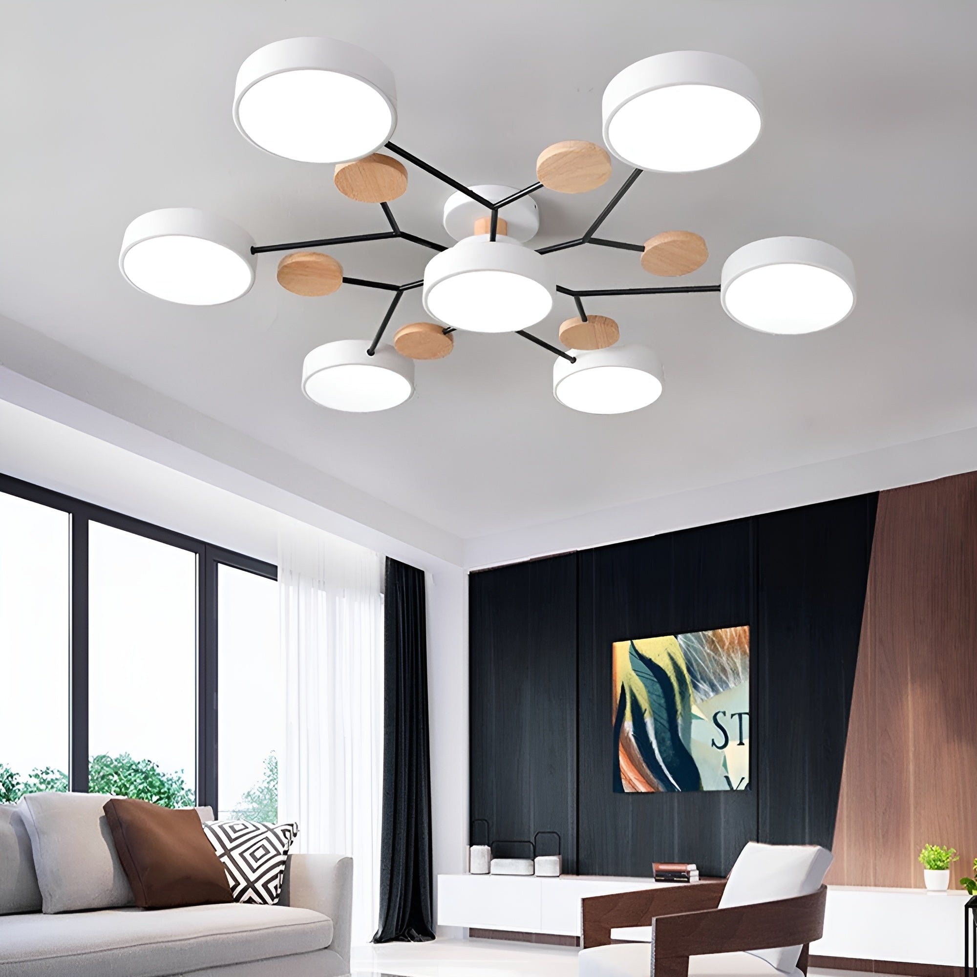 Orbivon – Rund loftlampe i jern og akryl med moderne LED lys