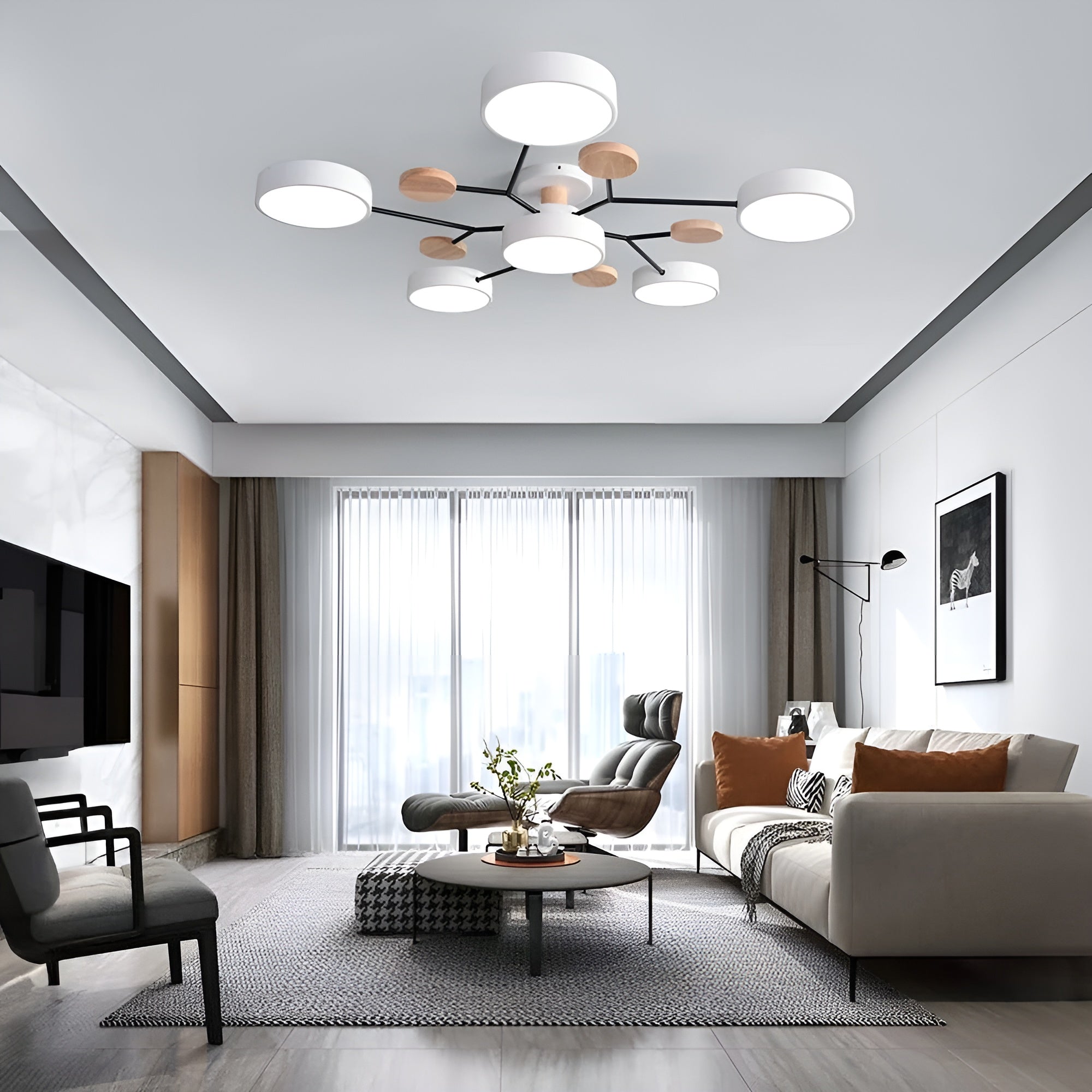 Orbivon – Rund loftlampe i jern og akryl med moderne LED lys