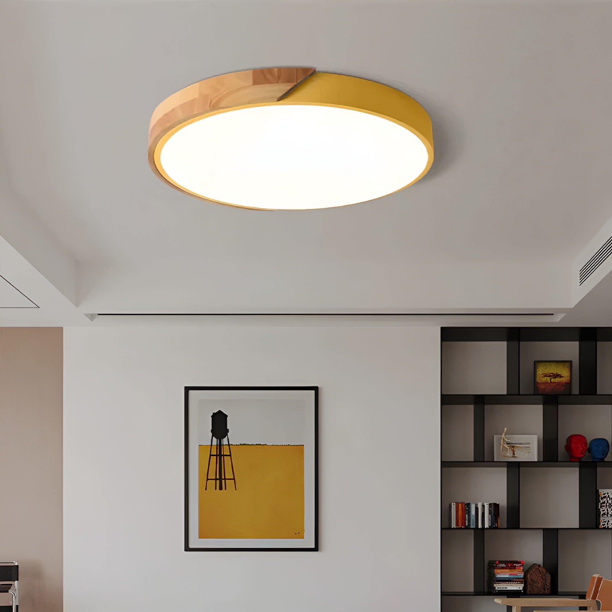 Nordelya - Skandinavisk loftlampe i træ med minimalistisk LED lys