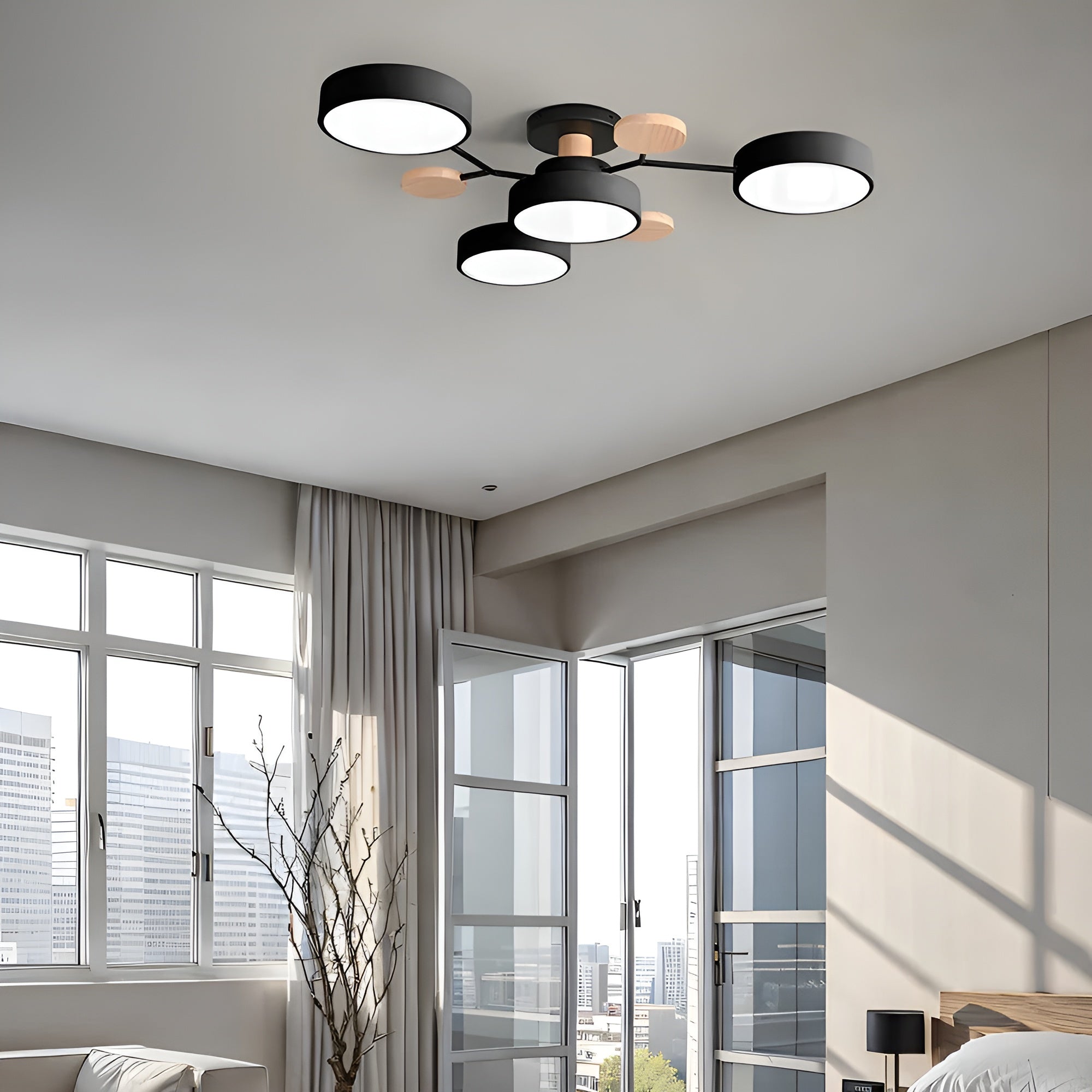 Orbivon – Rund loftlampe i jern og akryl med moderne LED lys