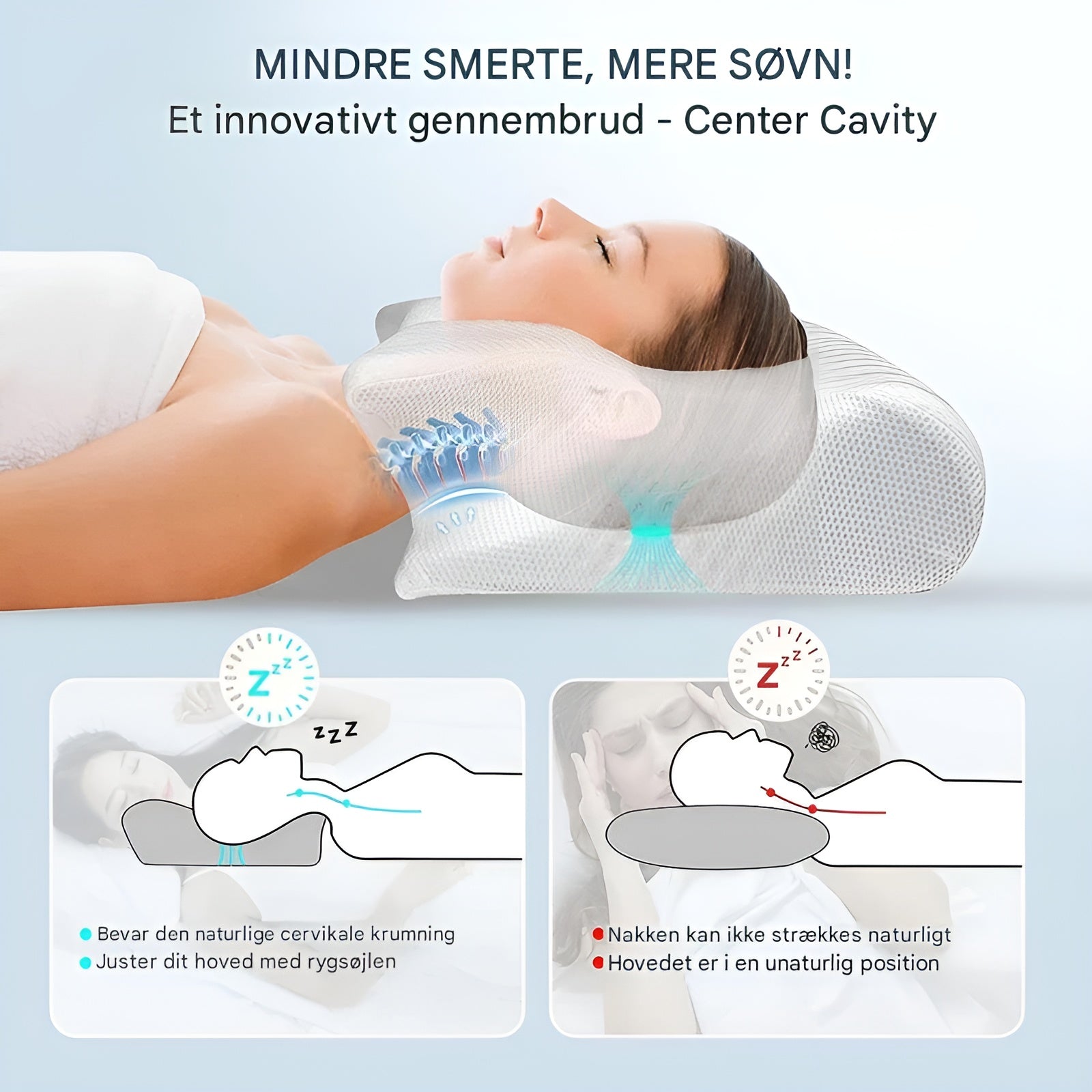 Somnira - Ergonomisk pude i memory foam til komfortabel søvn