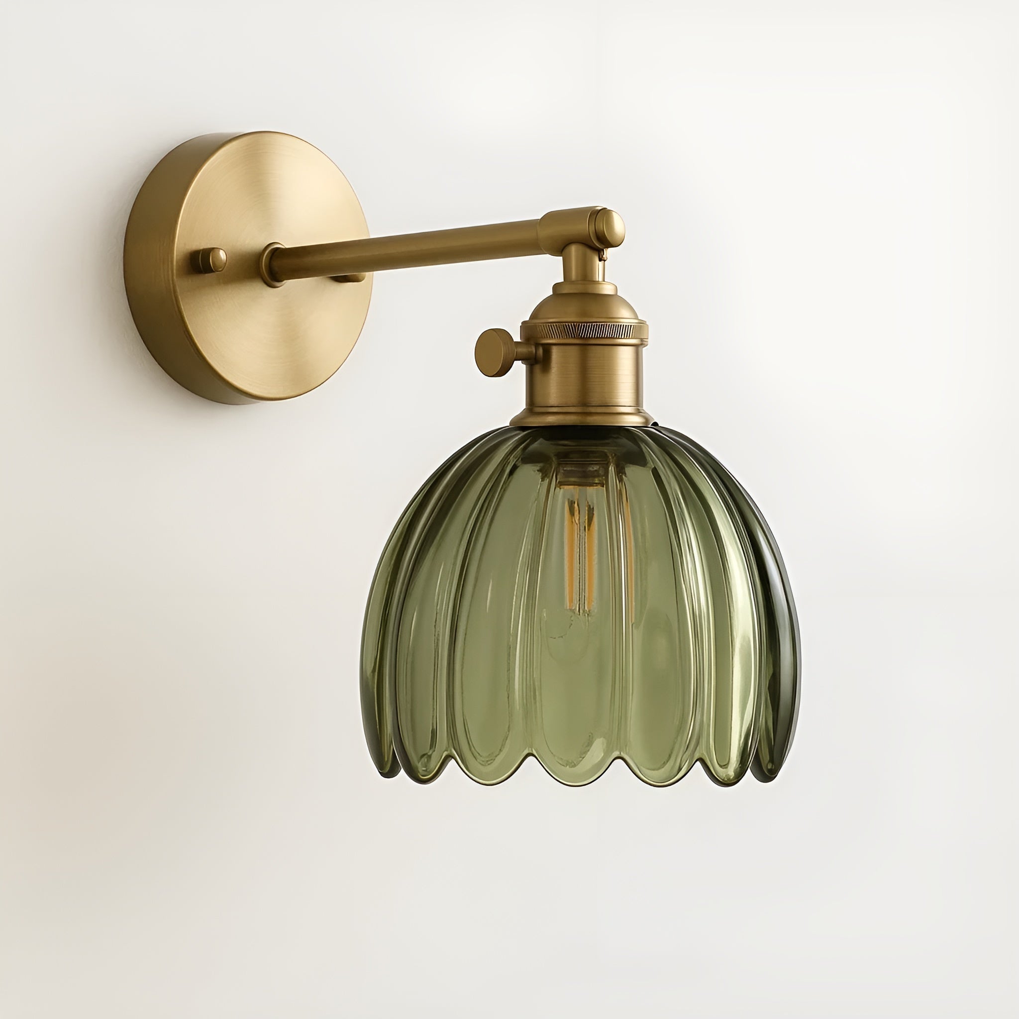 Florivale – Retro væglampe i glas med tulipanformet vintage design