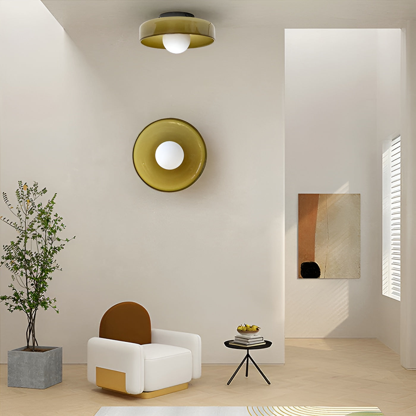 Lunivex - Rund loftlampe med matteret glas i moderne design
