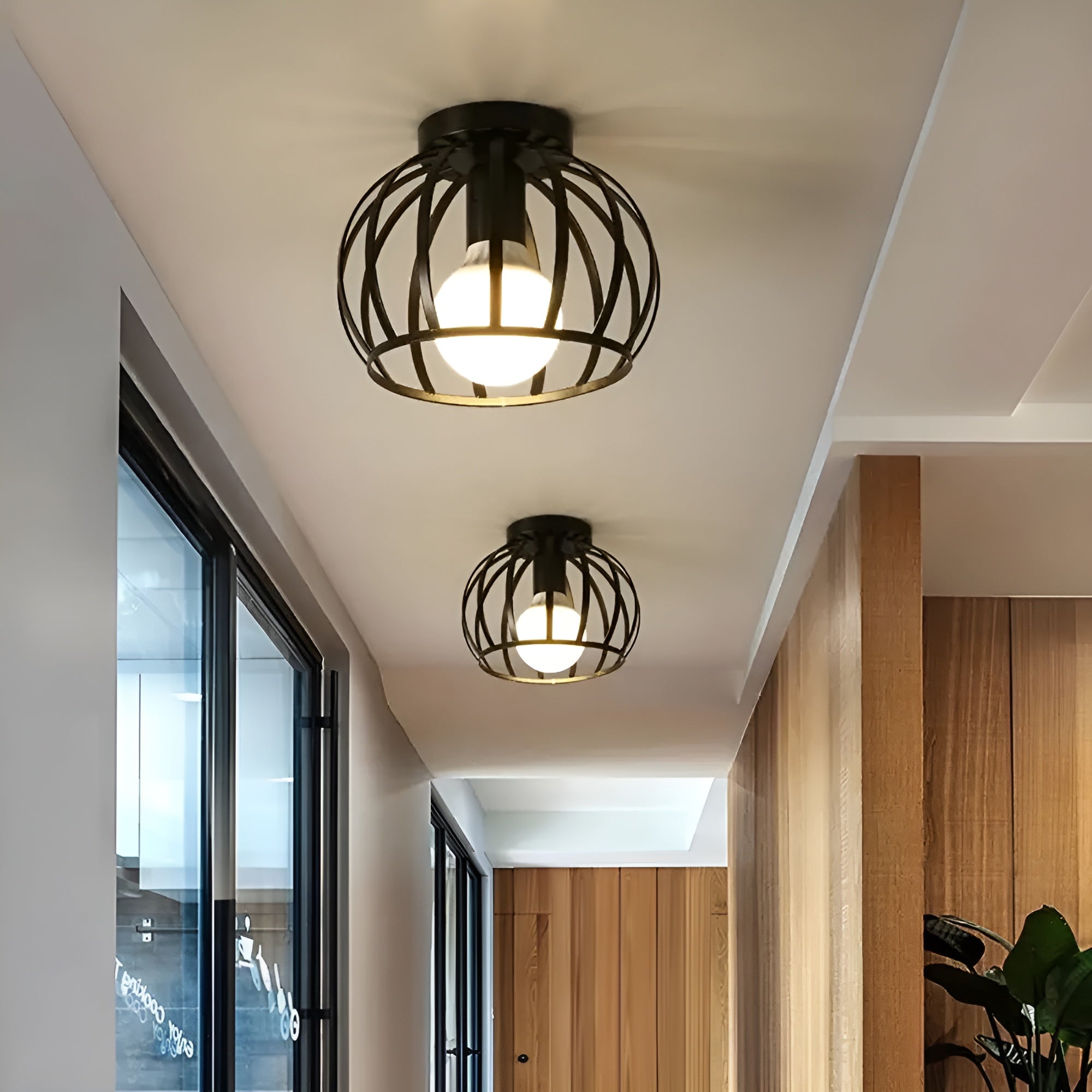 Noirvex – Industriel sort loftlampe med minimalistisk design