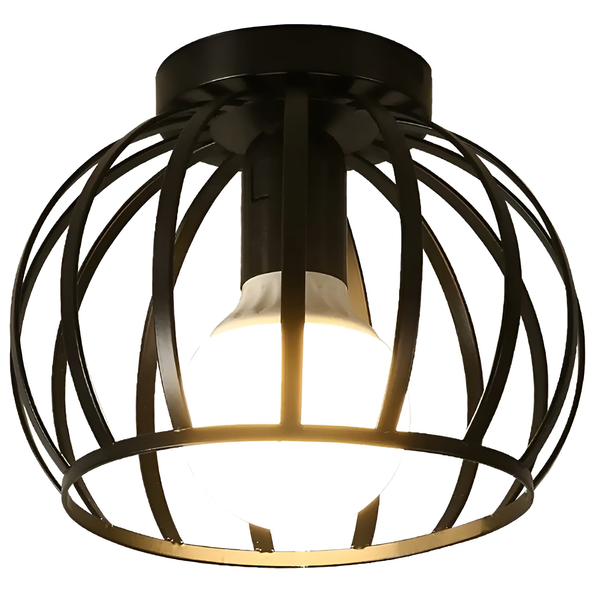 Noirvex – Industriel sort loftlampe med minimalistisk design