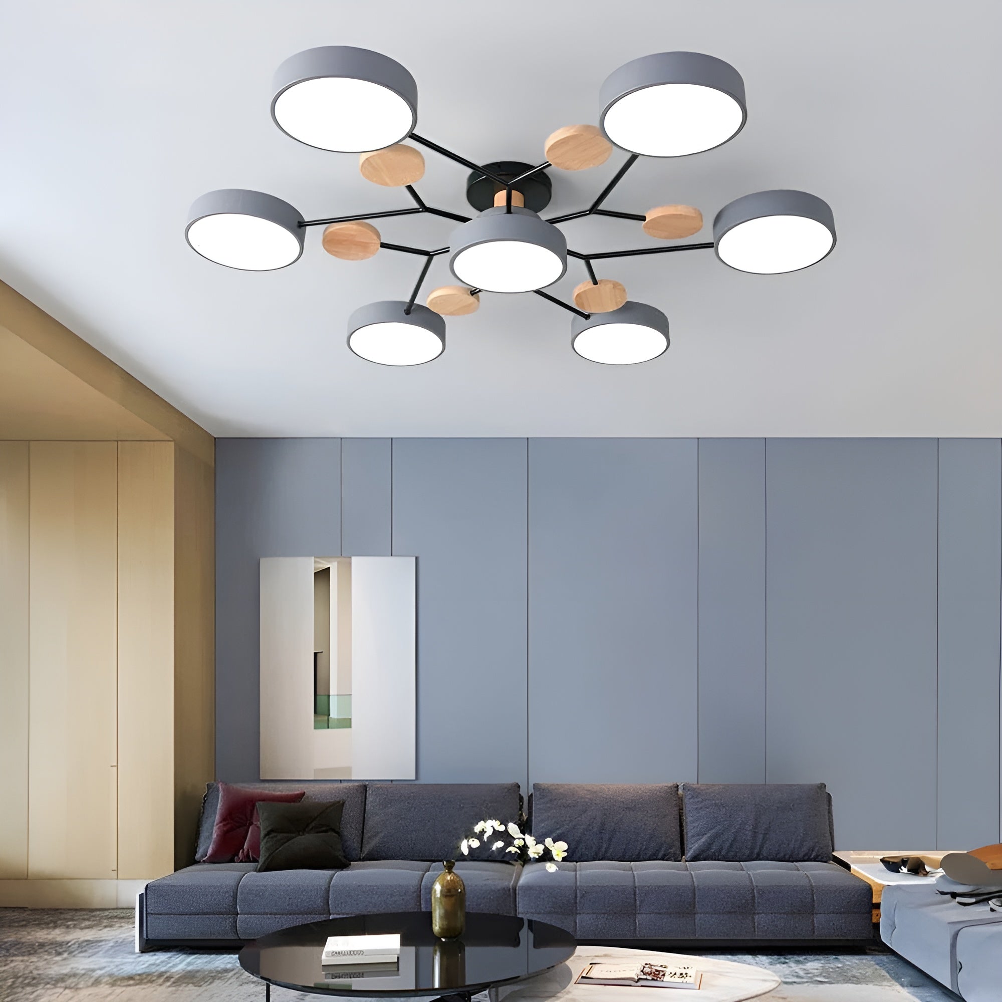 Orbivon – Rund loftlampe i jern og akryl med moderne LED lys