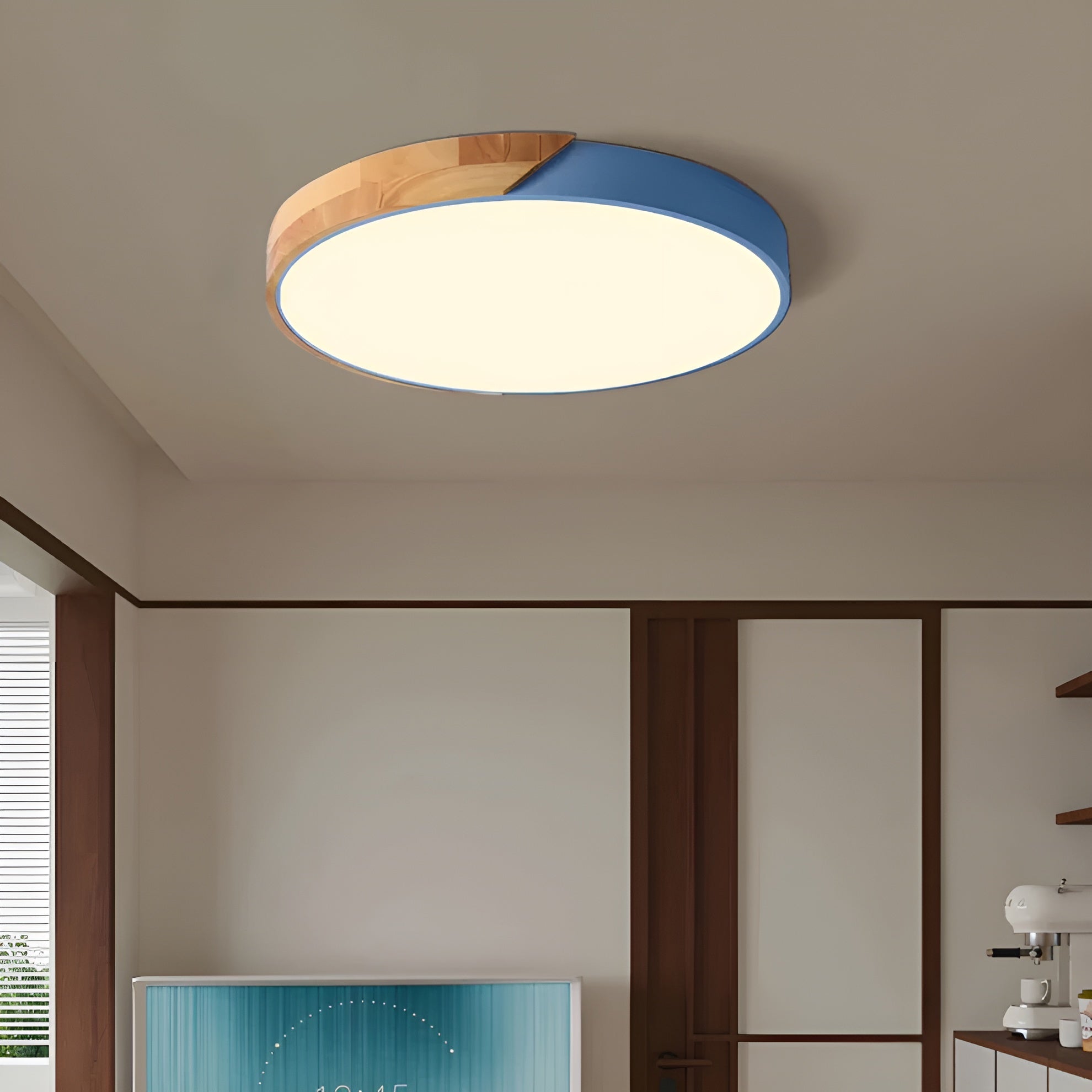 Nordelya - Skandinavisk loftlampe i træ med minimalistisk LED lys
