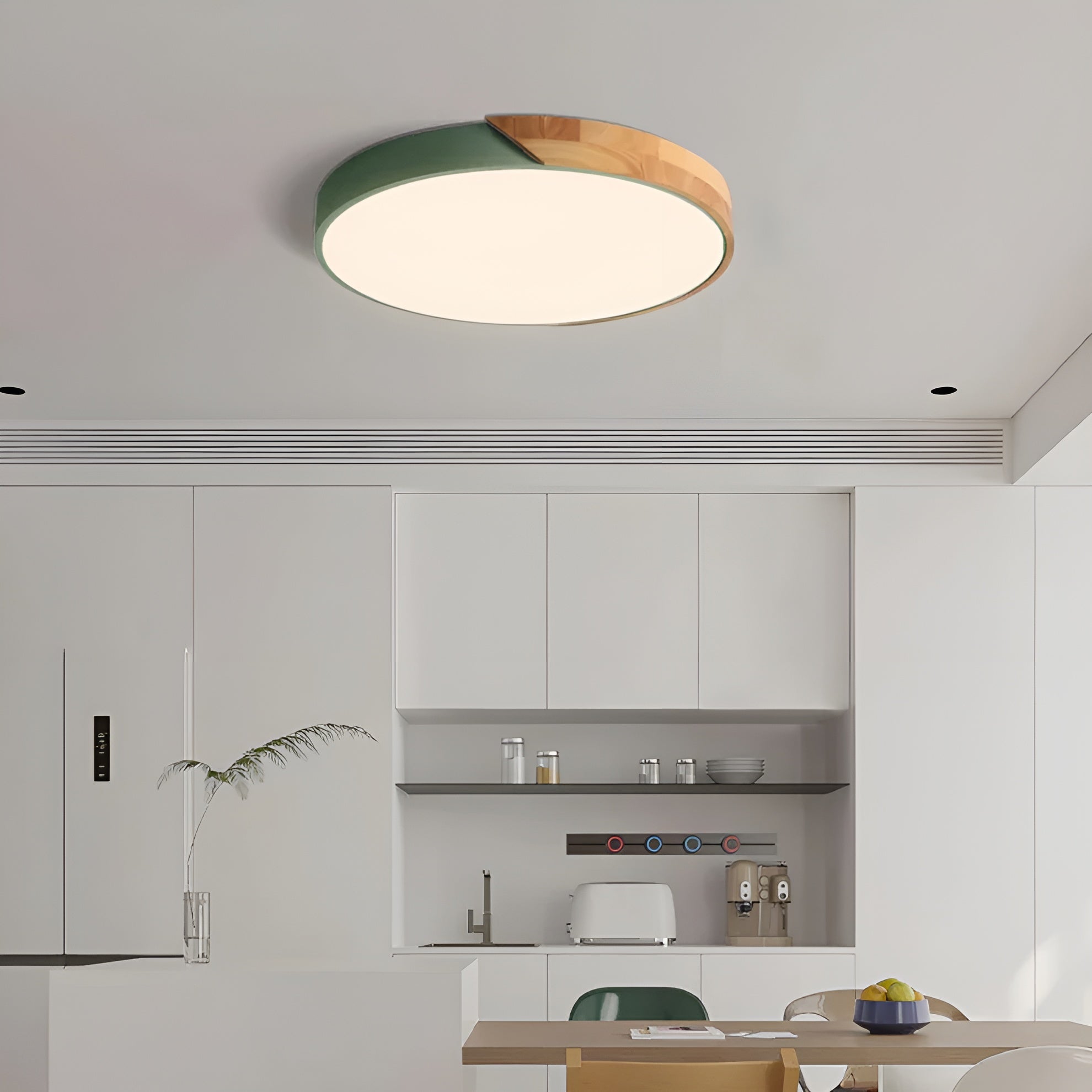 Nordelya - Skandinavisk loftlampe i træ med minimalistisk LED lys