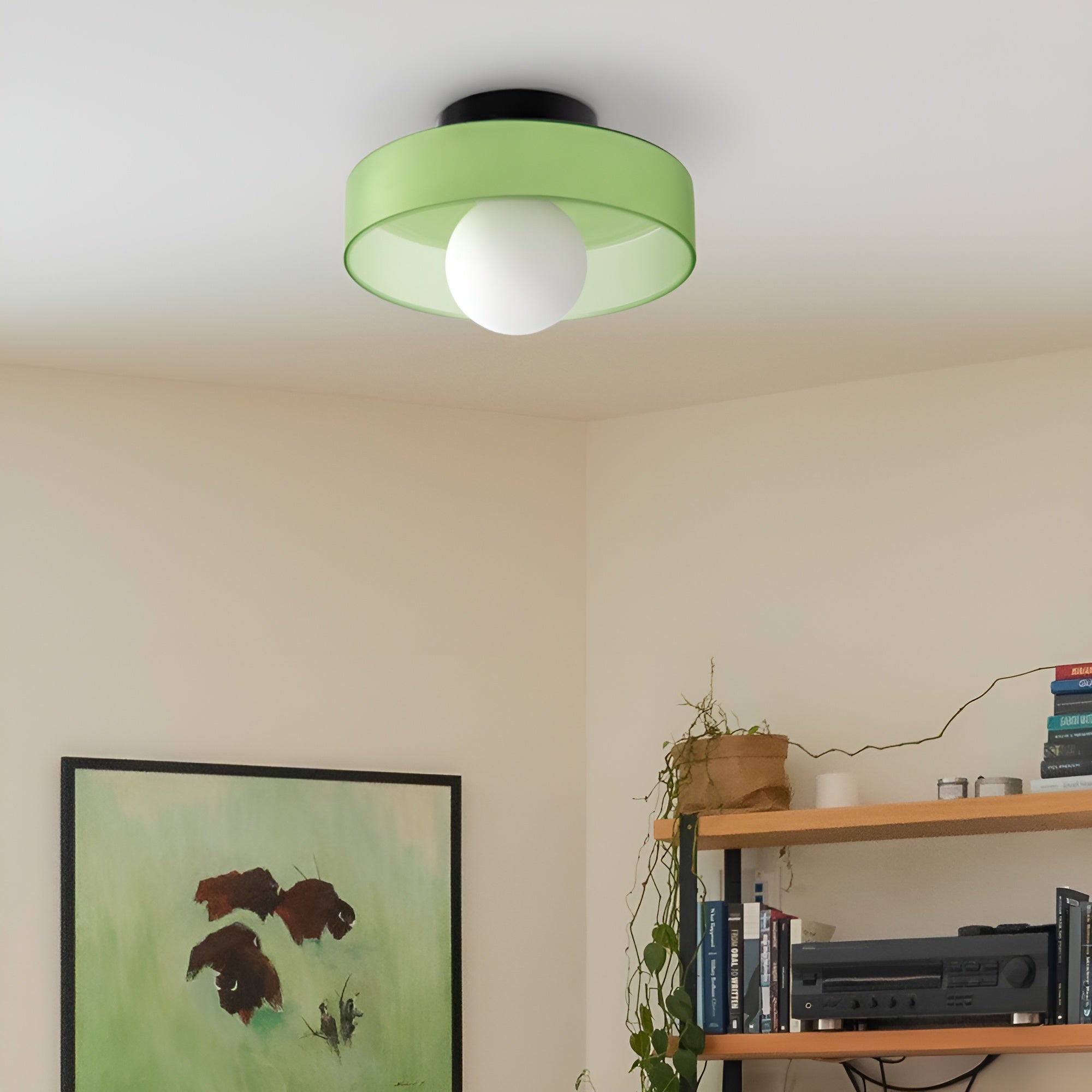 Lunivex - Rund loftlampe med matteret glas i moderne design
