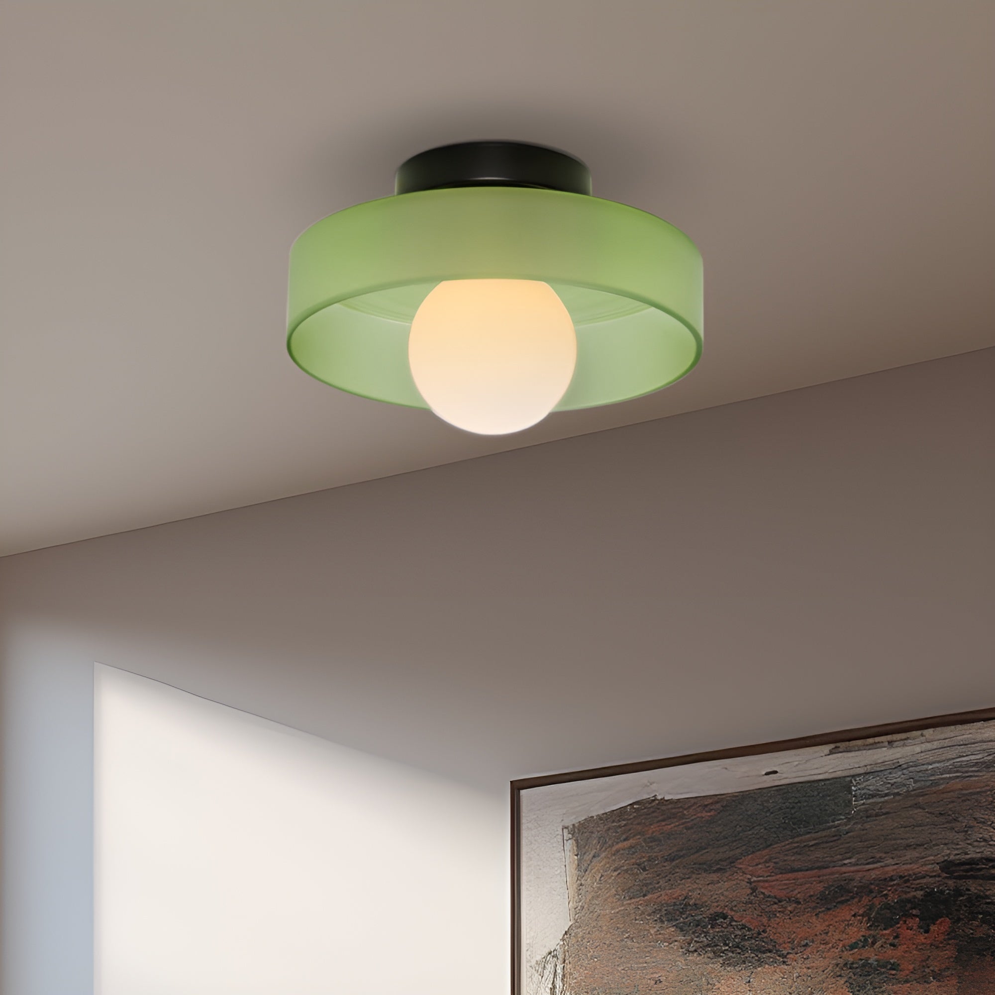 Lunivex - Rund loftlampe med matteret glas i moderne design