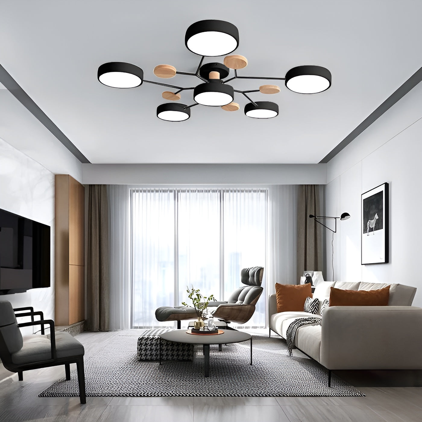 Orbivon – Rund loftlampe i jern og akryl med moderne LED lys