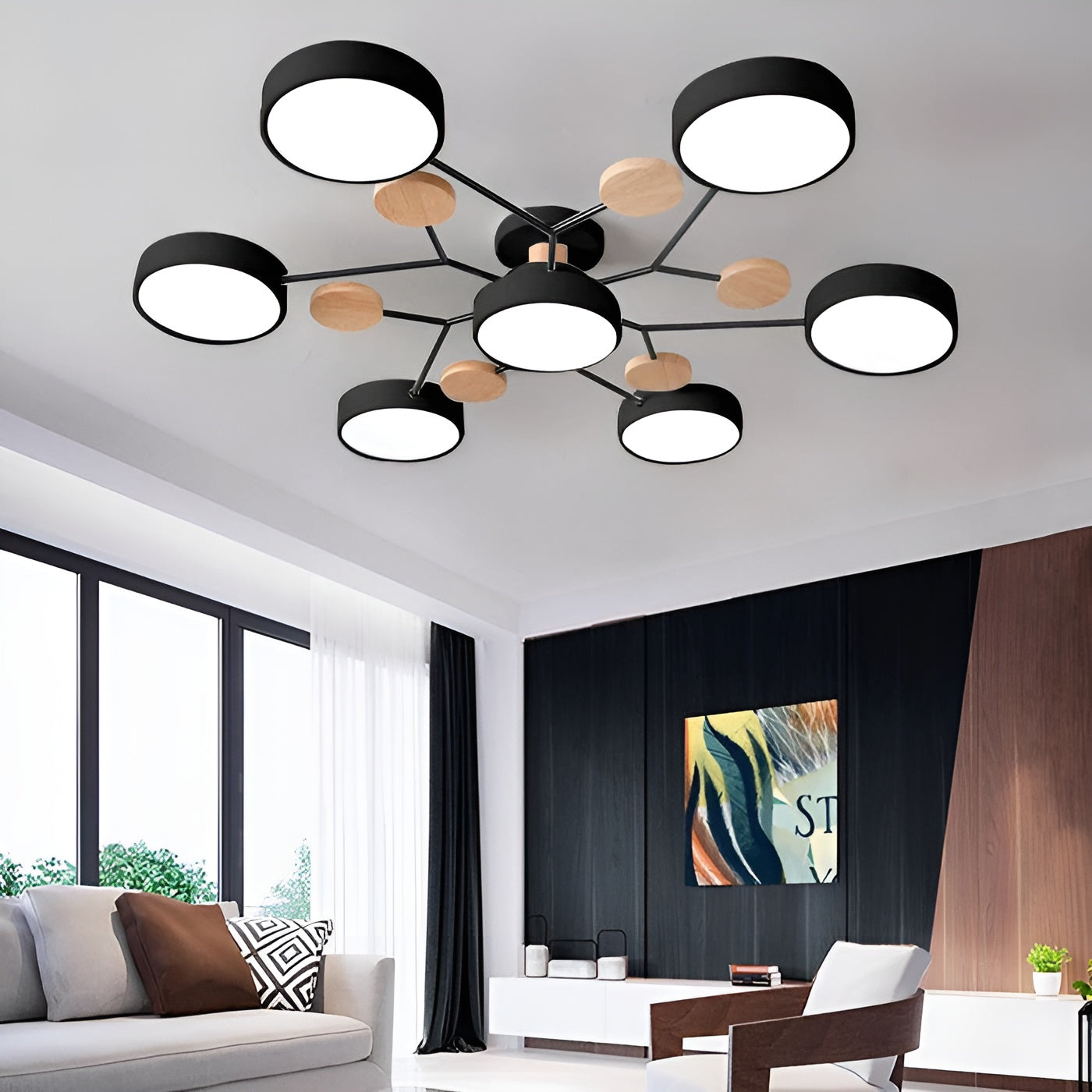 Orbivon – Rund loftlampe i jern og akryl med moderne LED lys