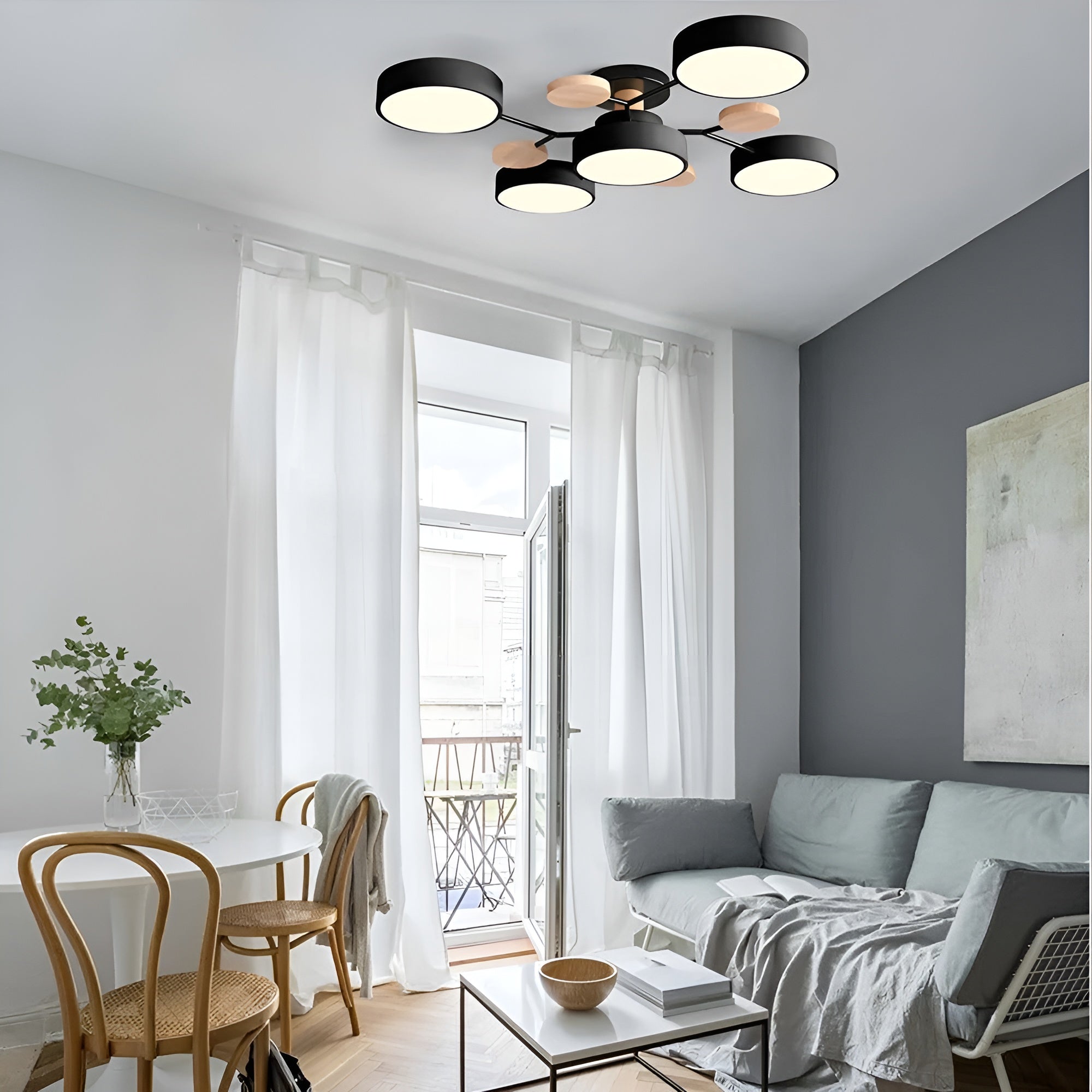 Orbivon – Rund loftlampe i jern og akryl med moderne LED lys