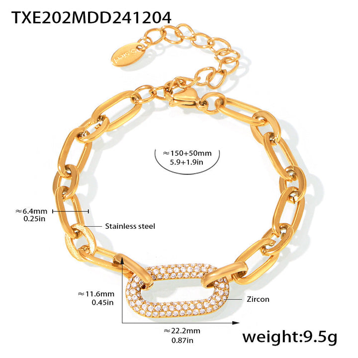 Masivní sada šperků s řetězovými články typu chain link a pavé | Zlato