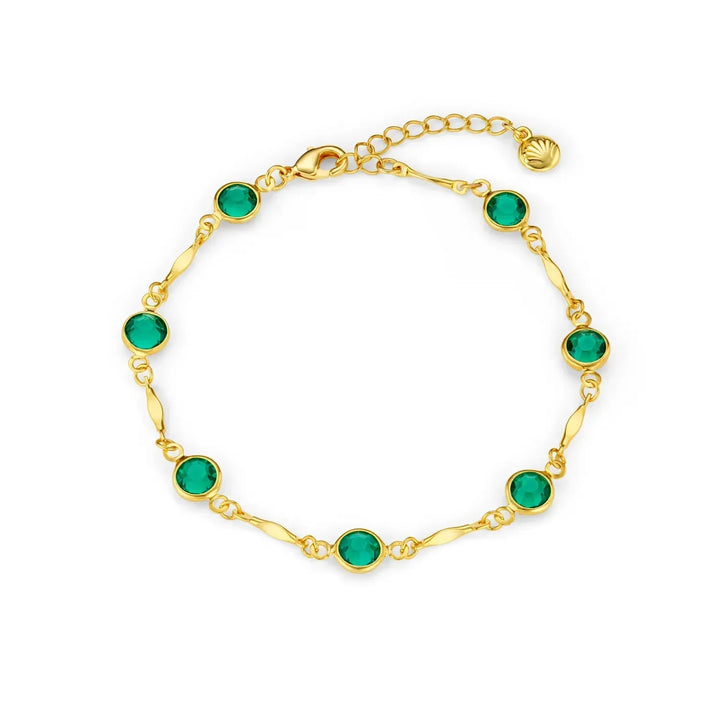 Řetízkový náramek Emerald Link | Zlato
