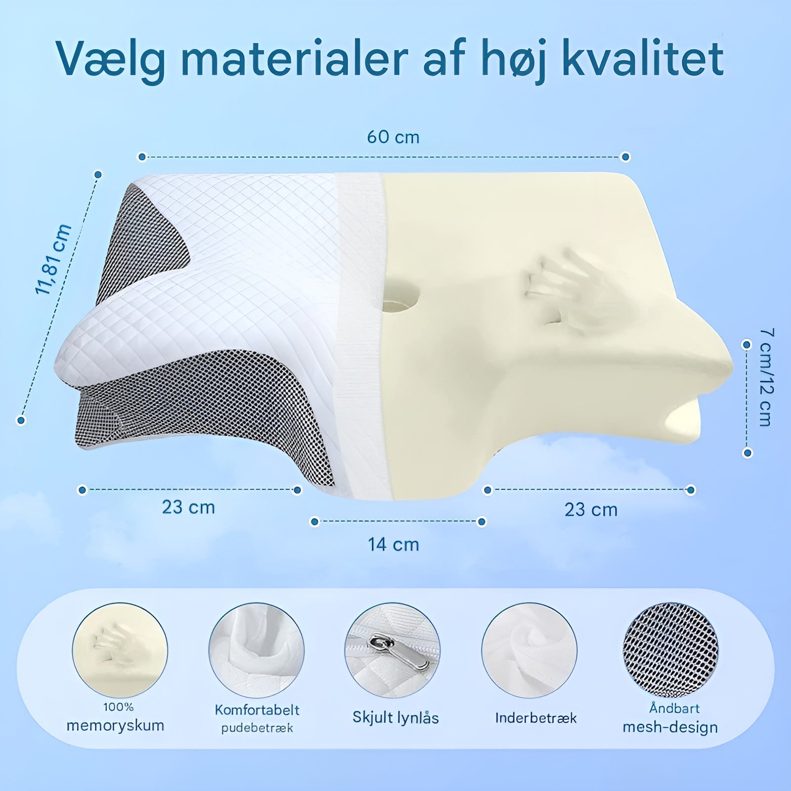 Somnira - Ergonomisk pude i memory foam til komfortabel søvn