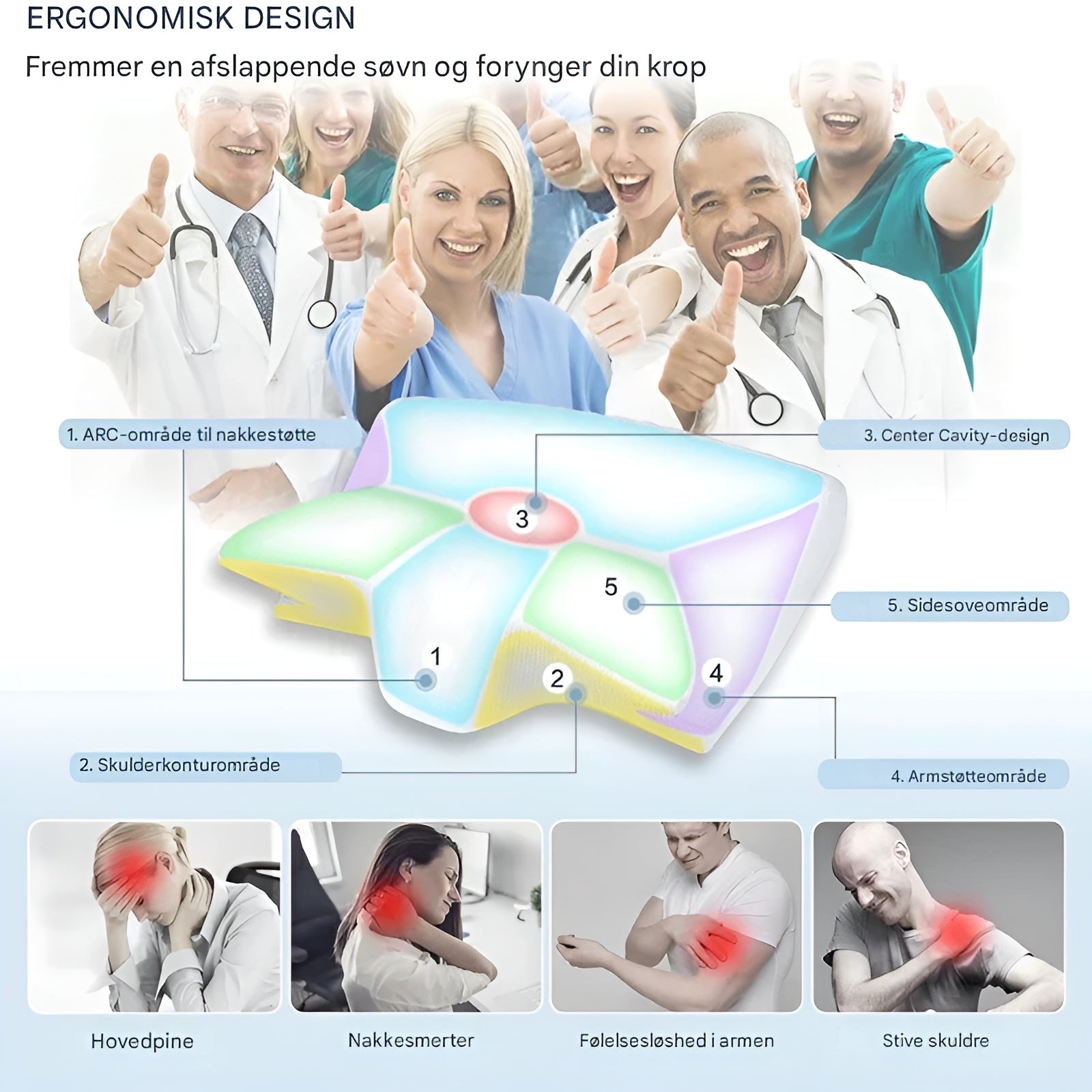 Somnira - Ergonomisk pude i memory foam til komfortabel søvn