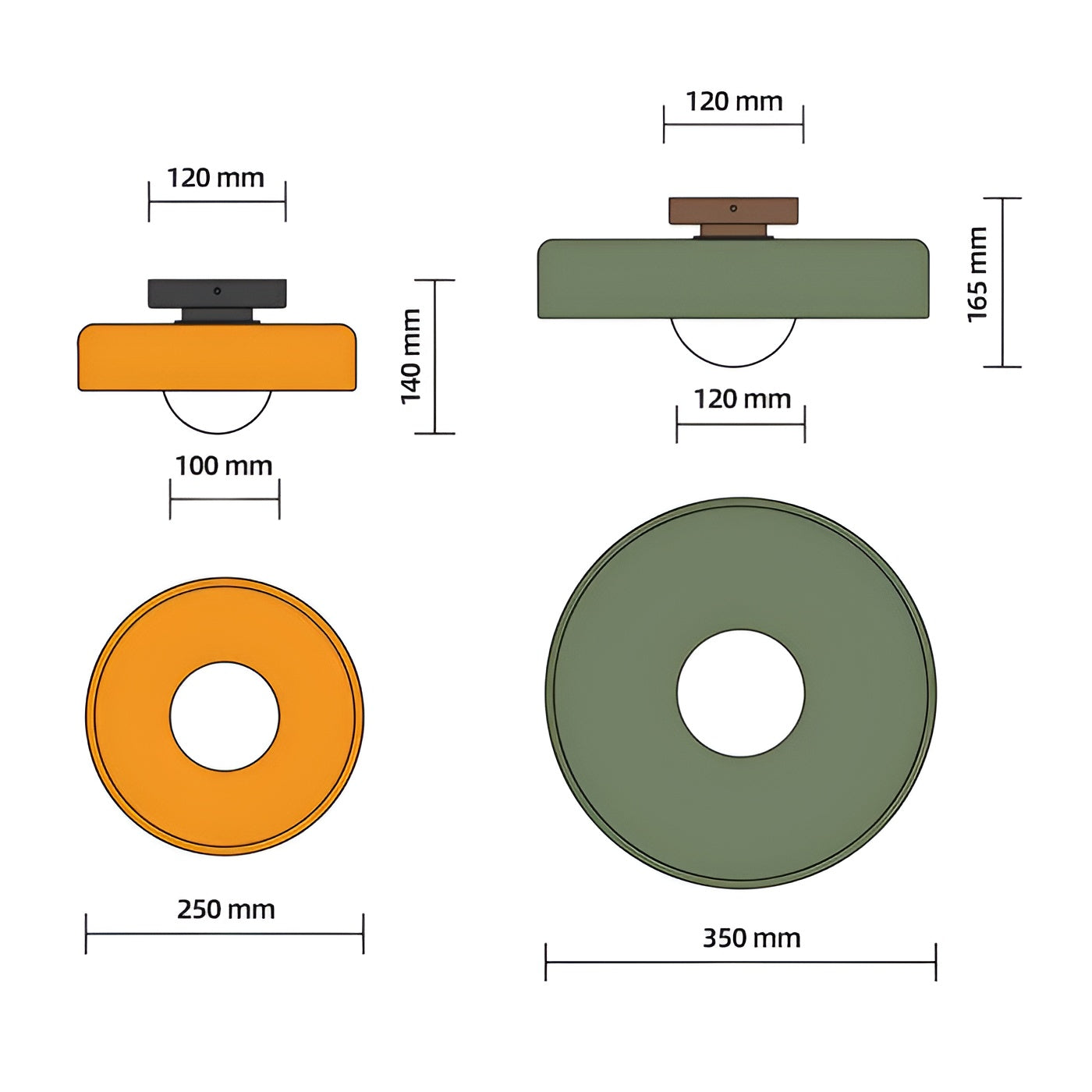 Lunivex - Rund loftlampe med matteret glas i moderne design