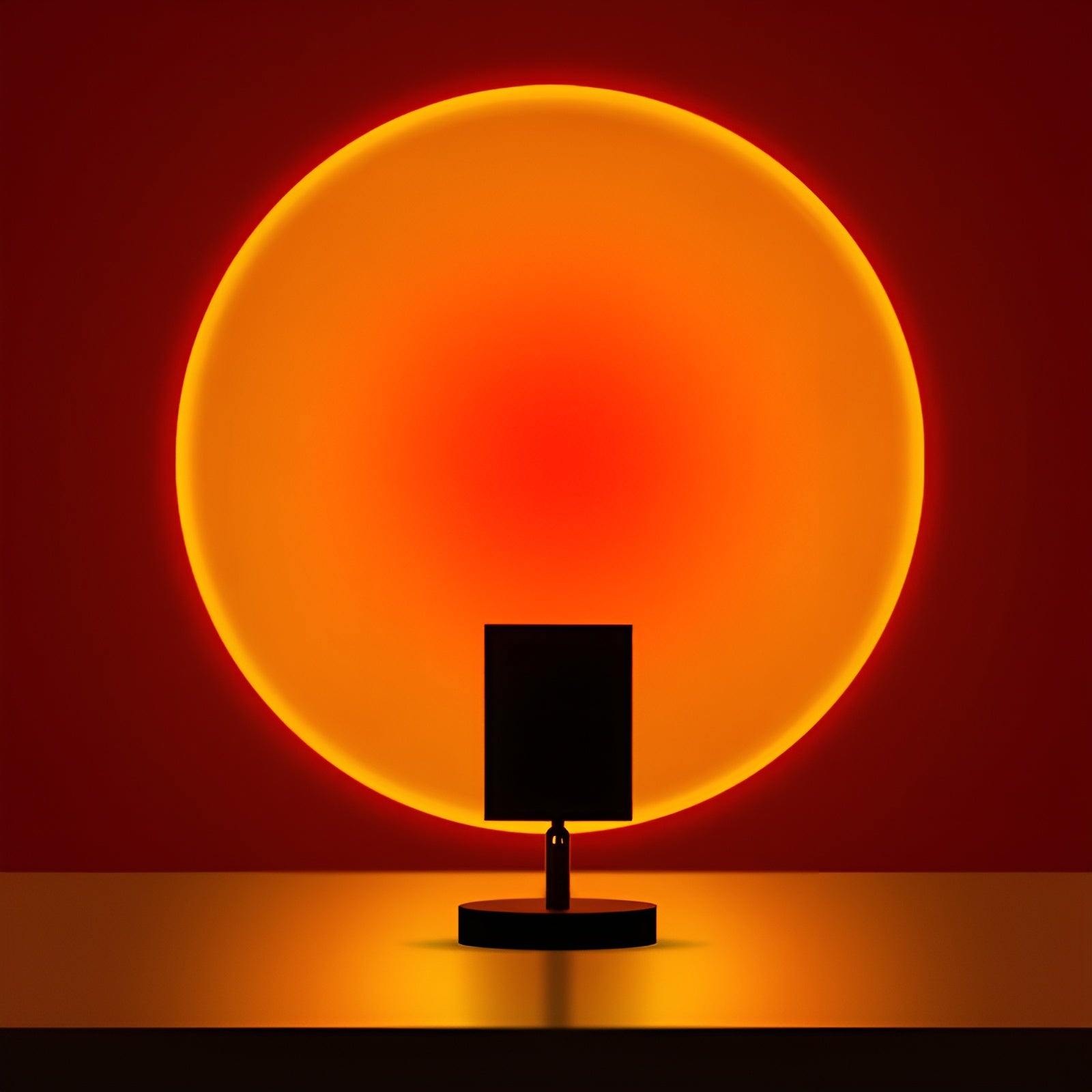 Solunor – Stemningsbordlampe med halo lys i solnedgangsfarver