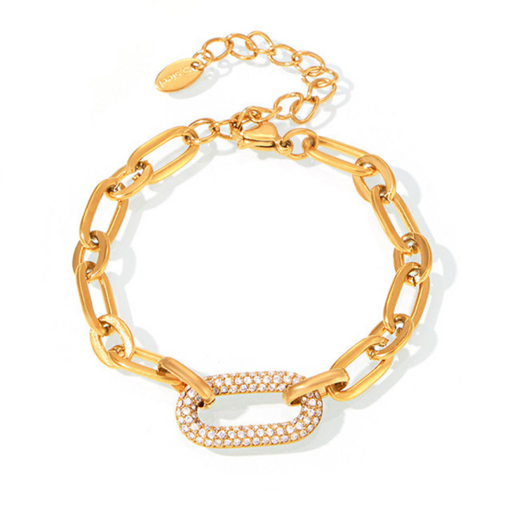 Masivní sada šperků s řetězovými články typu chain link a pavé | Zlato