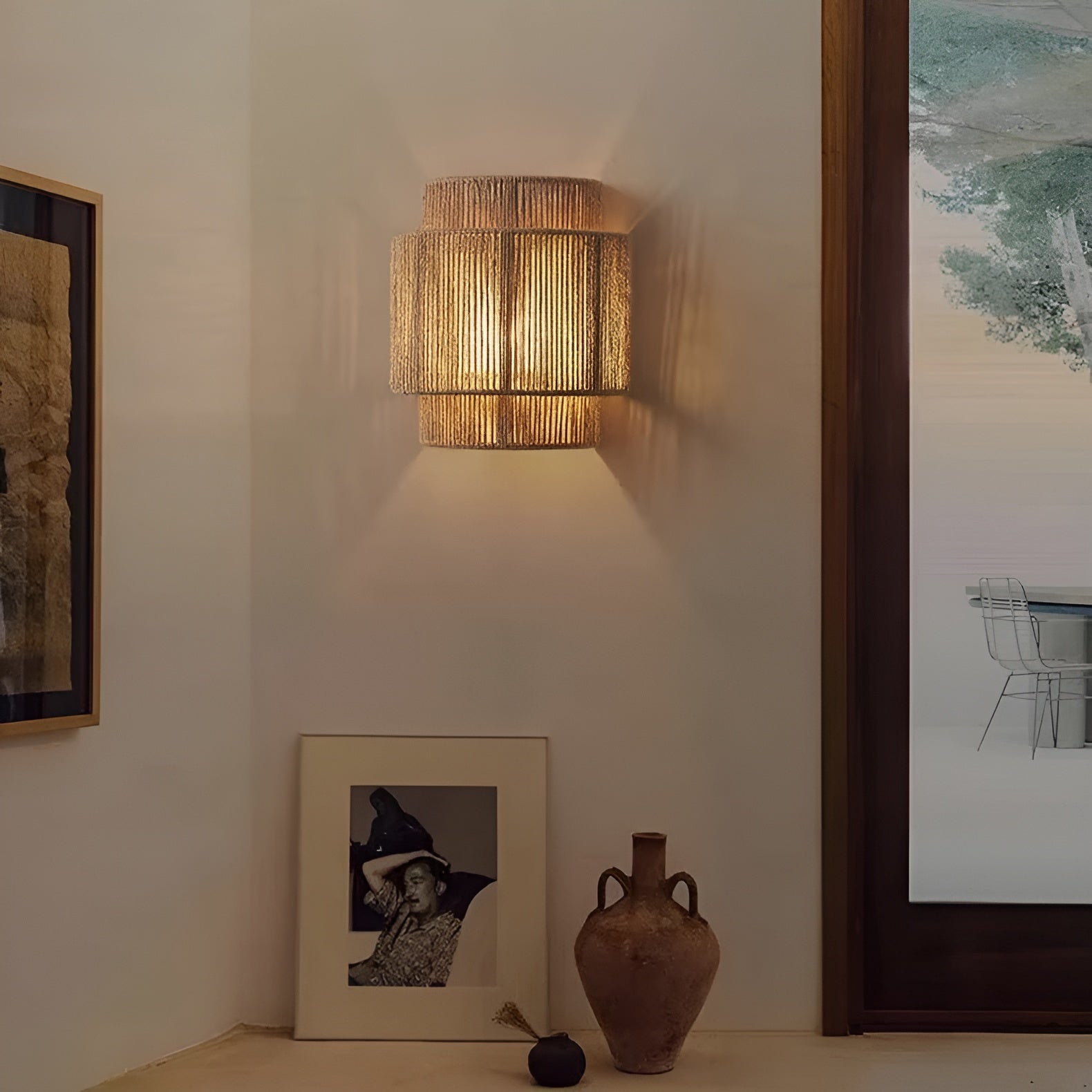 Rattiva - Håndflettet rattan væglampe i naturligt design